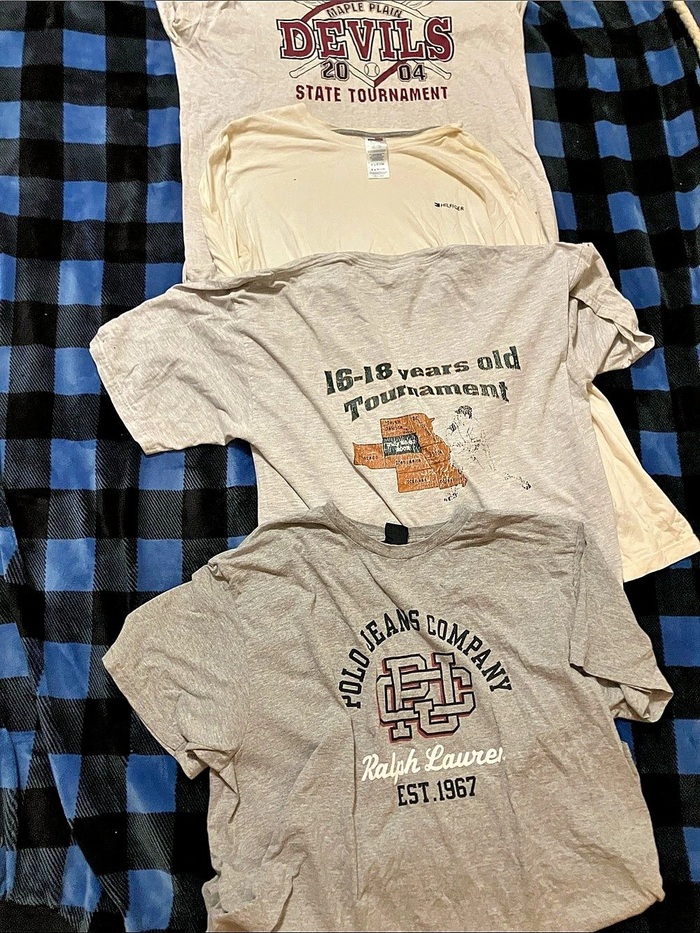 Polo Jeans Co. Ralph Lauren Graphic T-Shirt Bundle Gray & Cream